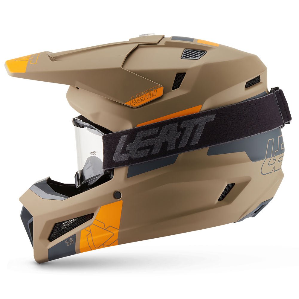 LEATT MOTOCROSS ENDURO MX OFFROAD HELMET MOTO 3.5 - KHAKI BROWN ORANGE - ACE Race Shop