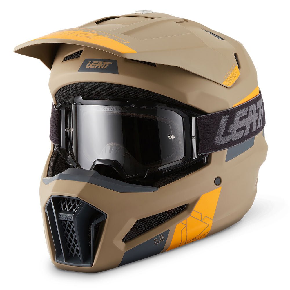 LEATT MOTOCROSS ENDURO MX OFFROAD HELMET MOTO 3.5 - KHAKI BROWN ORANGE - ACE Race Shop
