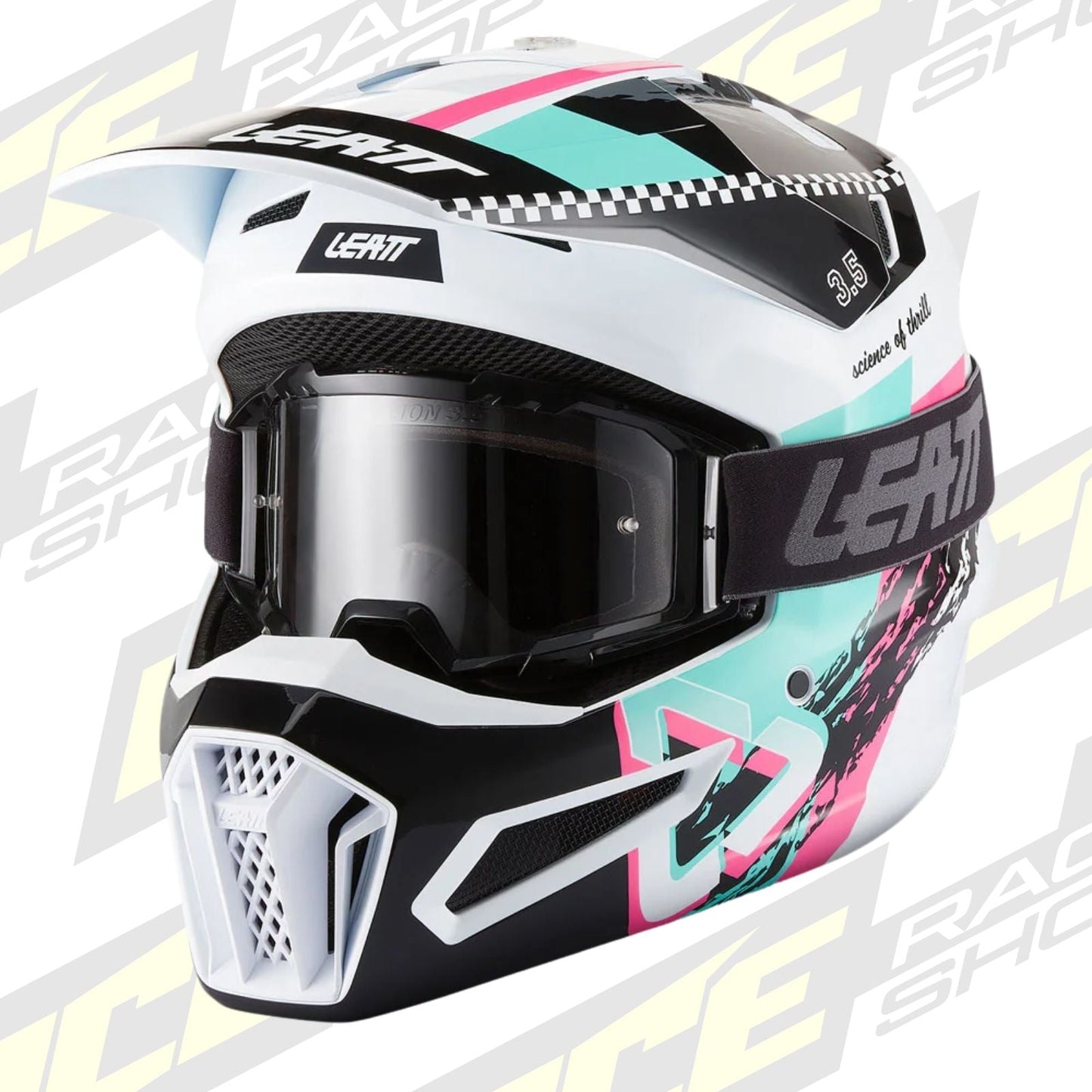 LEATT MOTOCROSS ENDURO MX OFFROAD HELMET MOTO 3.5 - PINK BLACK WHITE - ACE Race Shop