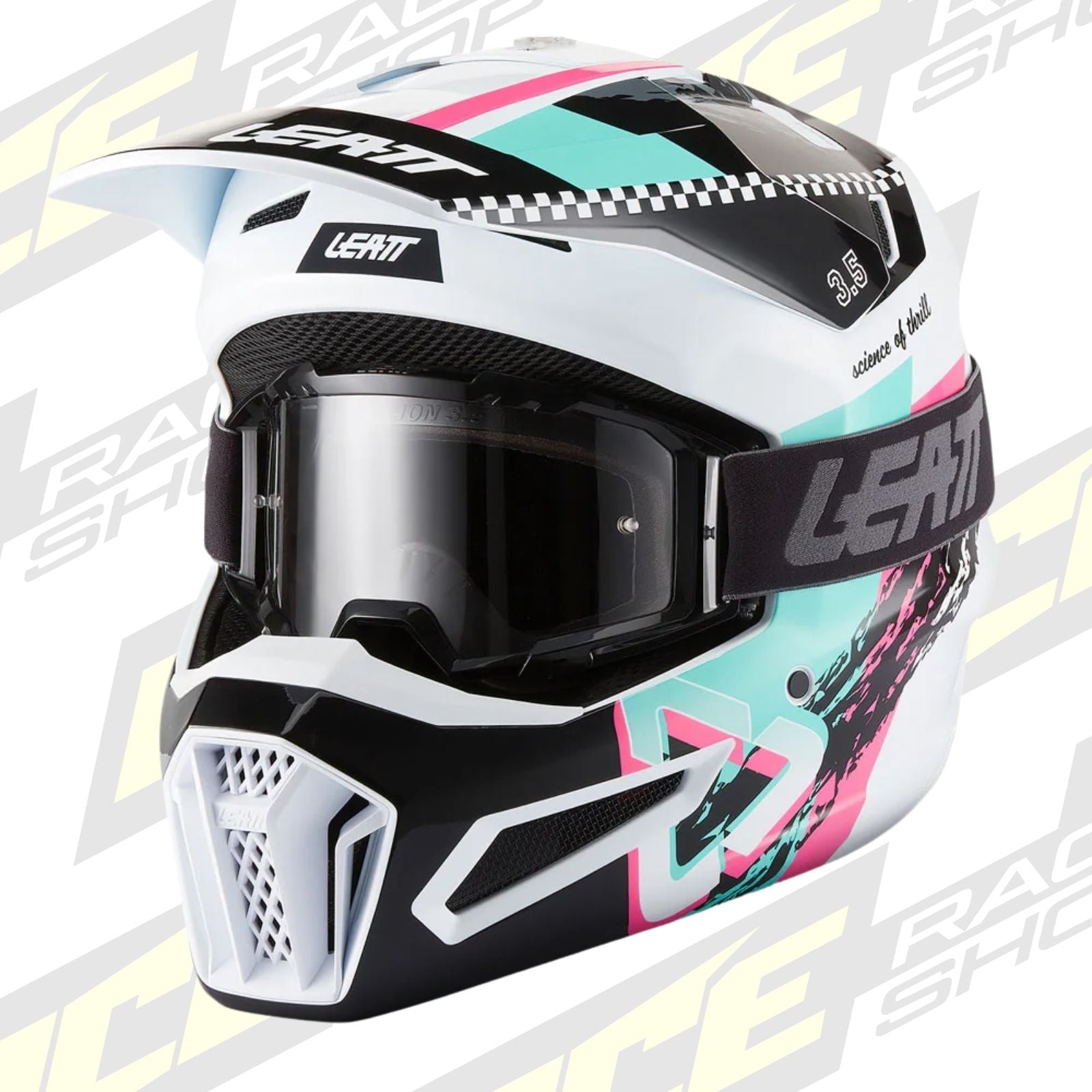 LEATT MOTOCROSS ENDURO MX OFFROAD HELMET MOTO 3.5 - PINK BLACK WHITE - ACE Race Shop
