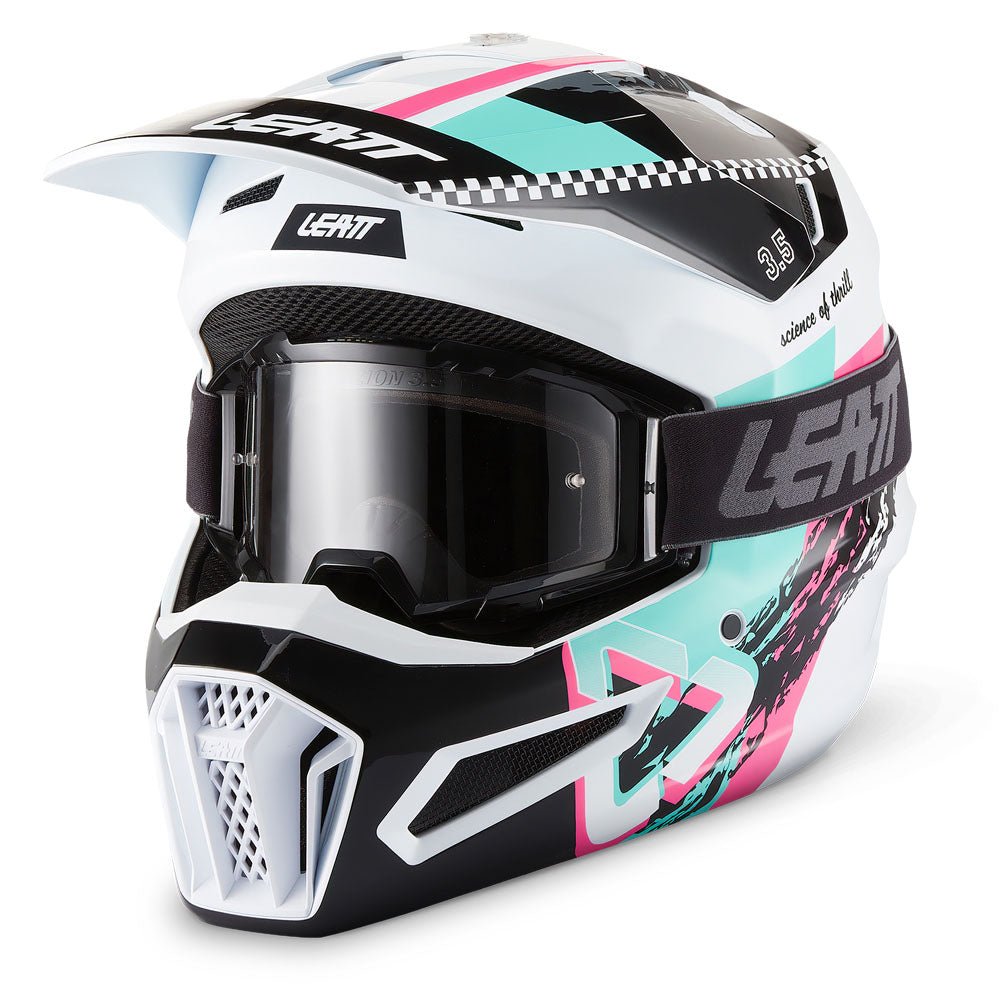 LEATT MOTOCROSS ENDURO MX OFFROAD HELMET MOTO 3.5 - PINK BLACK WHITE - ACE Race Shop