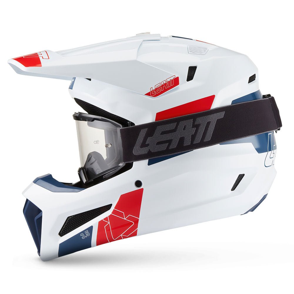 LEATT MOTOCROSS ENDURO MX OFFROAD HELMET MOTO 3.5 - WHITE RED - ACE Race Shop