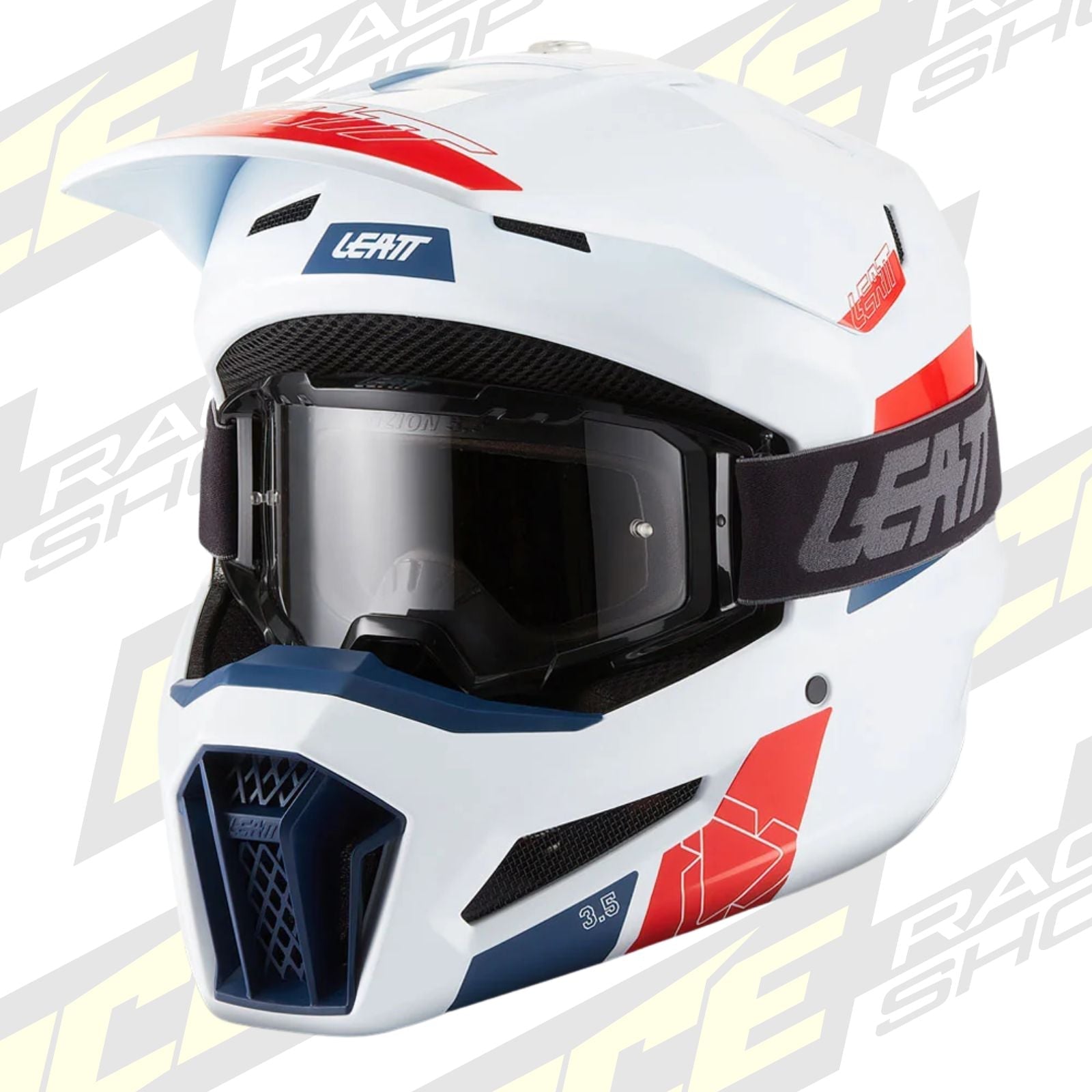 LEATT MOTOCROSS ENDURO MX OFFROAD HELMET MOTO 3.5 - WHITE RED - ACE Race Shop
