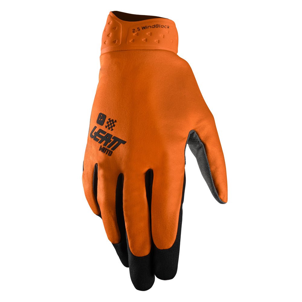 LEATT MOTOCROSS ENDURO MX WINTER WARM GLOVE MOTO 2.5 WINDBLOCK - ORANGE - ACE Race Shop