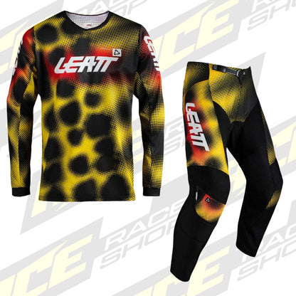 LEATT MOTOCROSS ENDURO YOUTH JUNIOR PANT AND SHIRT KIT 3.5 LEOPARD YELLOW - ACE Race Shop