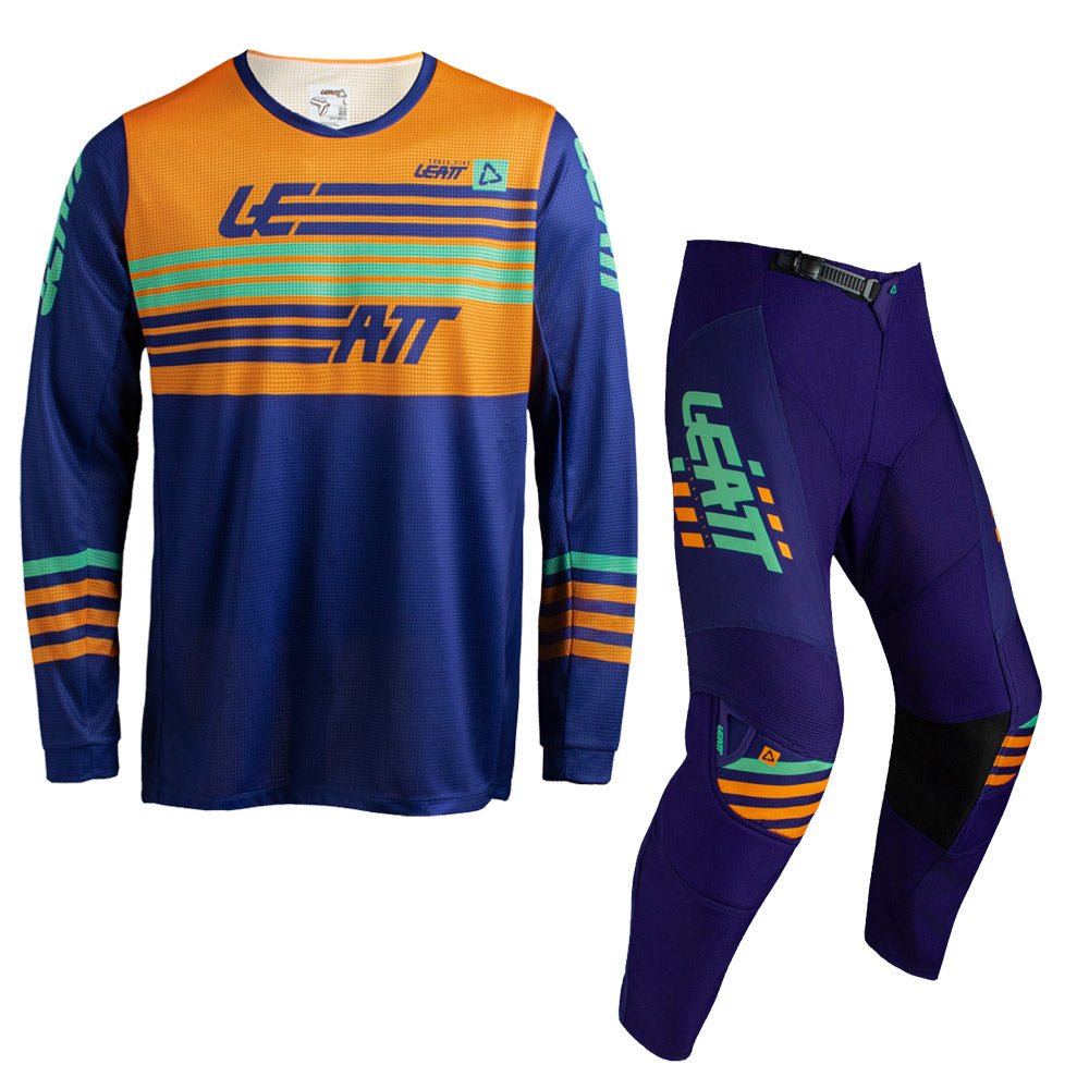 LEATT MOTOCROSS ENDURO YOUTH JUNIOR PANT AND SHIRT KIT 3.5 STRIPES ORANGE - ACE Race Shop