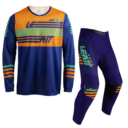LEATT MOTOCROSS ENDURO YOUTH JUNIOR PANT AND SHIRT KIT 3.5 STRIPES ORANGE - ACE Race Shop