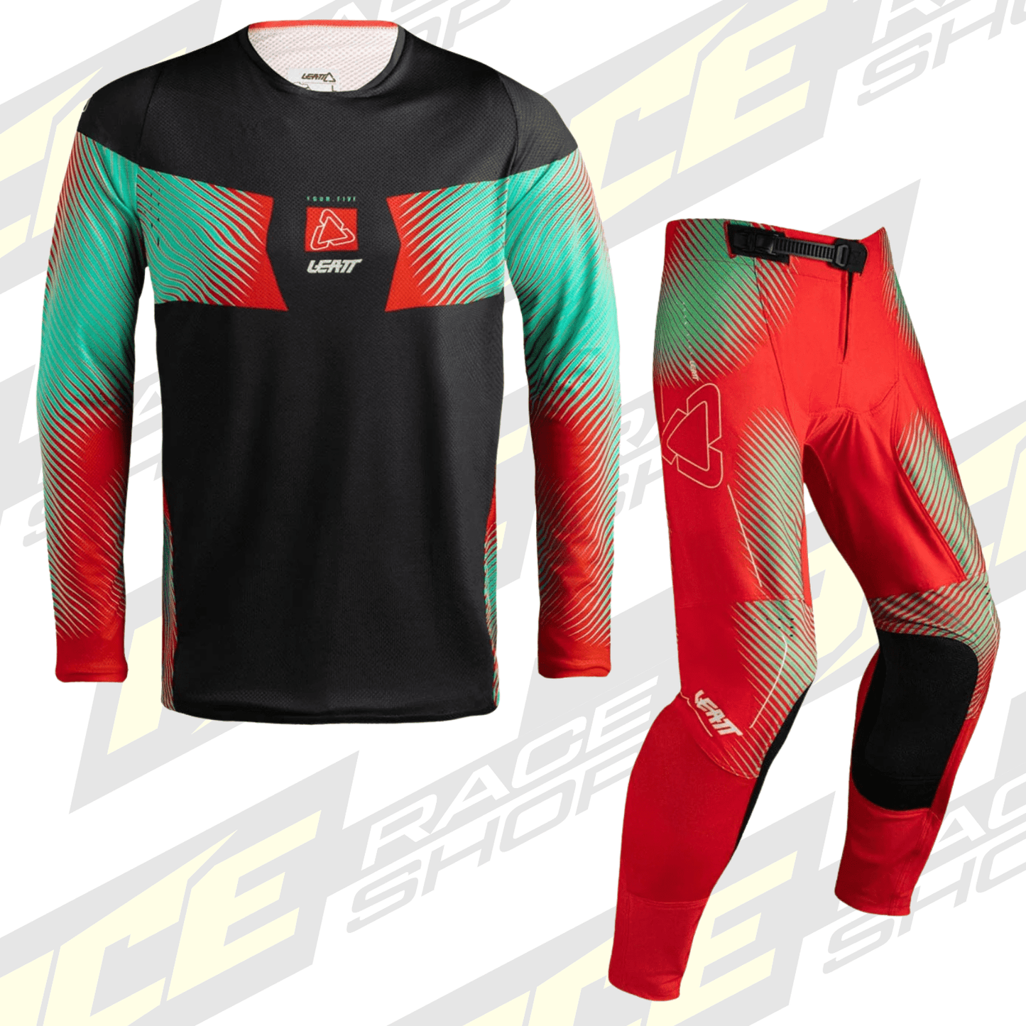LEATT MOTOCROSS MX 4.5 SHIRT & PANT KIT COMBO RED - ACE Race Shop
