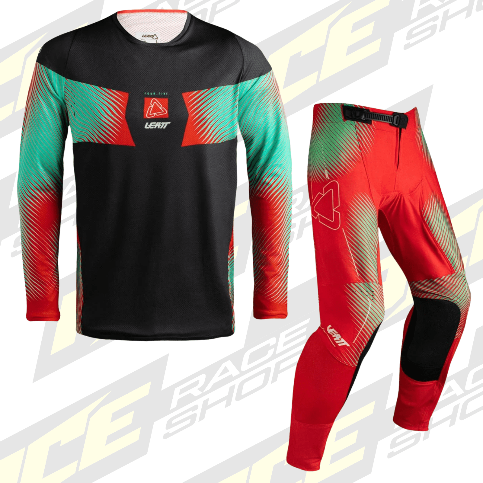 LEATT MOTOCROSS MX 4.5 SHIRT & PANT KIT COMBO RED - ACE Race Shop