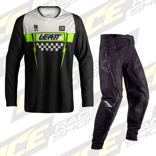 LEATT MOTOCROSS MX 4.5 SHIRT & PANT KIT COMBO SPEED BLACK - ACE Race Shop