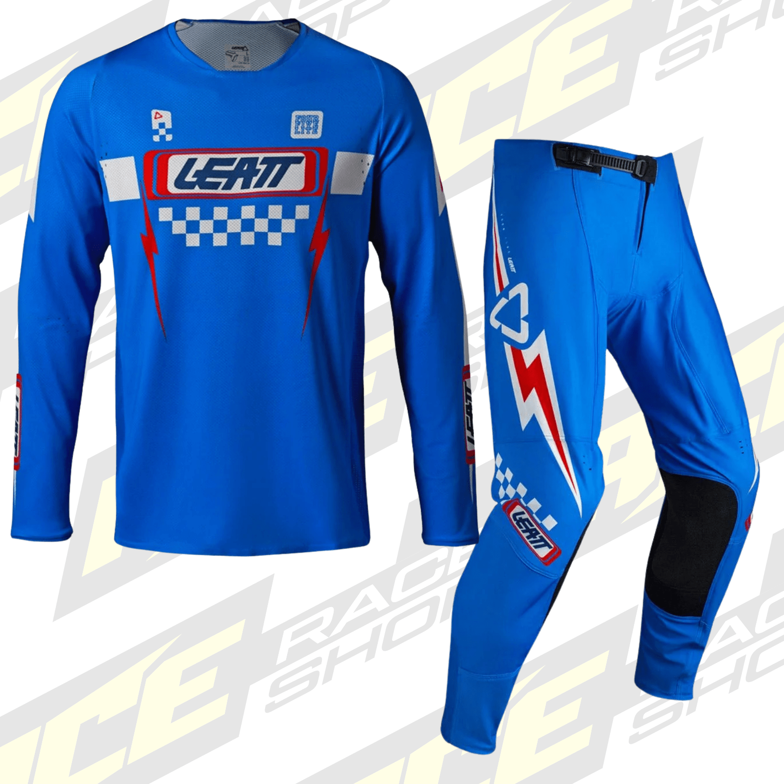LEATT MOTOCROSS MX 4.5 SHIRT & PANT KIT COMBO - SPPED BLUE - ACE Race Shop