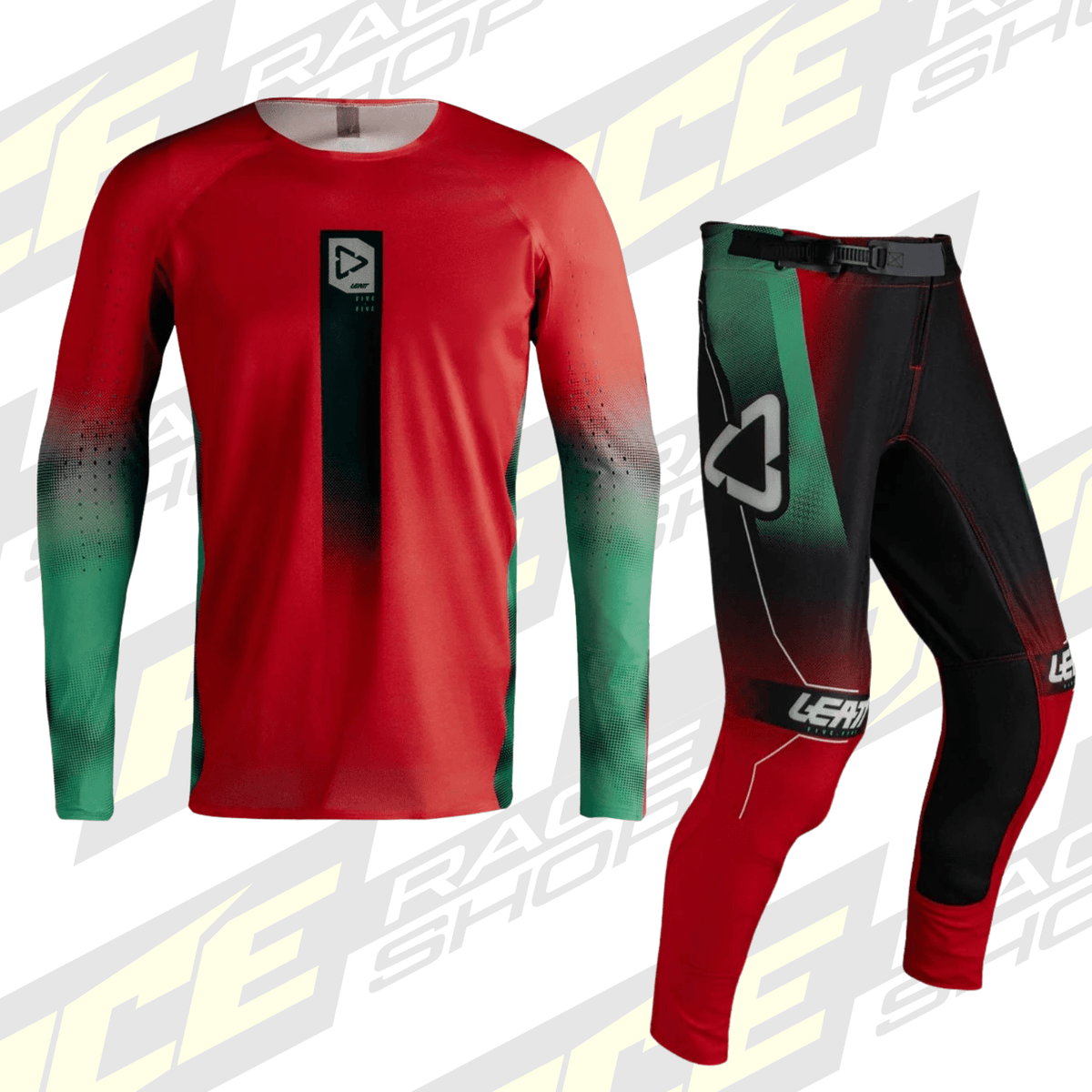 LEATT MOTOCROSS MX 5.5 SHIRT & PANT KIT COMBO - FADE RED - ACE Race Shop