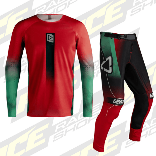 LEATT MOTOCROSS MX 5.5 SHIRT & PANT KIT COMBO - FADE RED - ACE Race Shop
