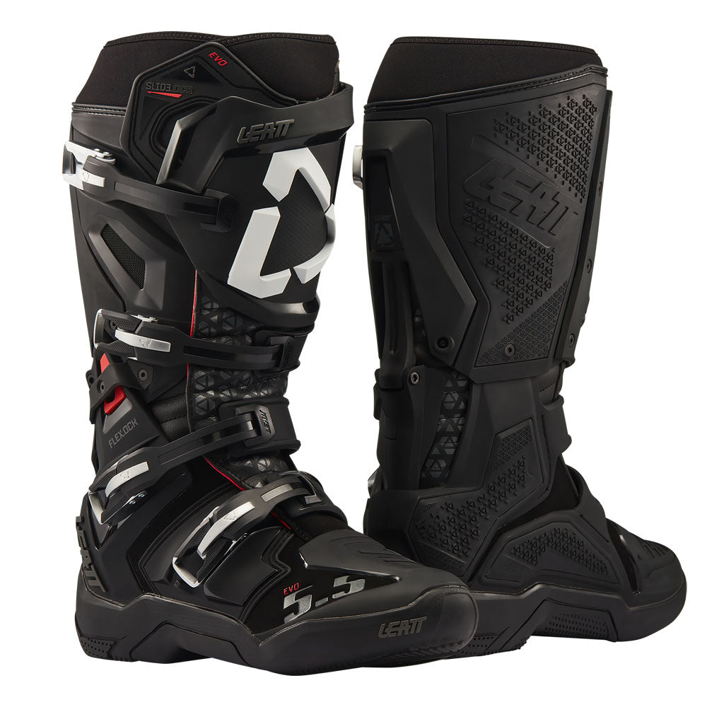 LEATT MOTOCROSS MX BOOT MOTO 5.5 FLEXLOCK EVO - BLACK WHITE - ACE Race Shop