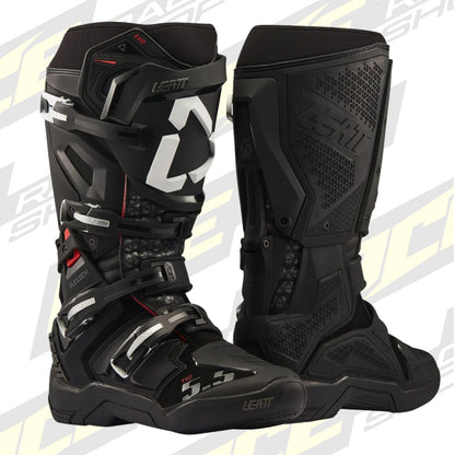 LEATT MOTOCROSS MX BOOT MOTO 5.5 FLEXLOCK EVO - BLACK WHITE - ACE Race Shop