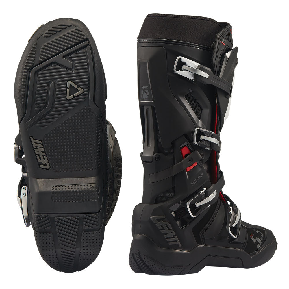 LEATT MOTOCROSS MX BOOT MOTO 5.5 FLEXLOCK EVO - BLACK WHITE - ACE Race Shop