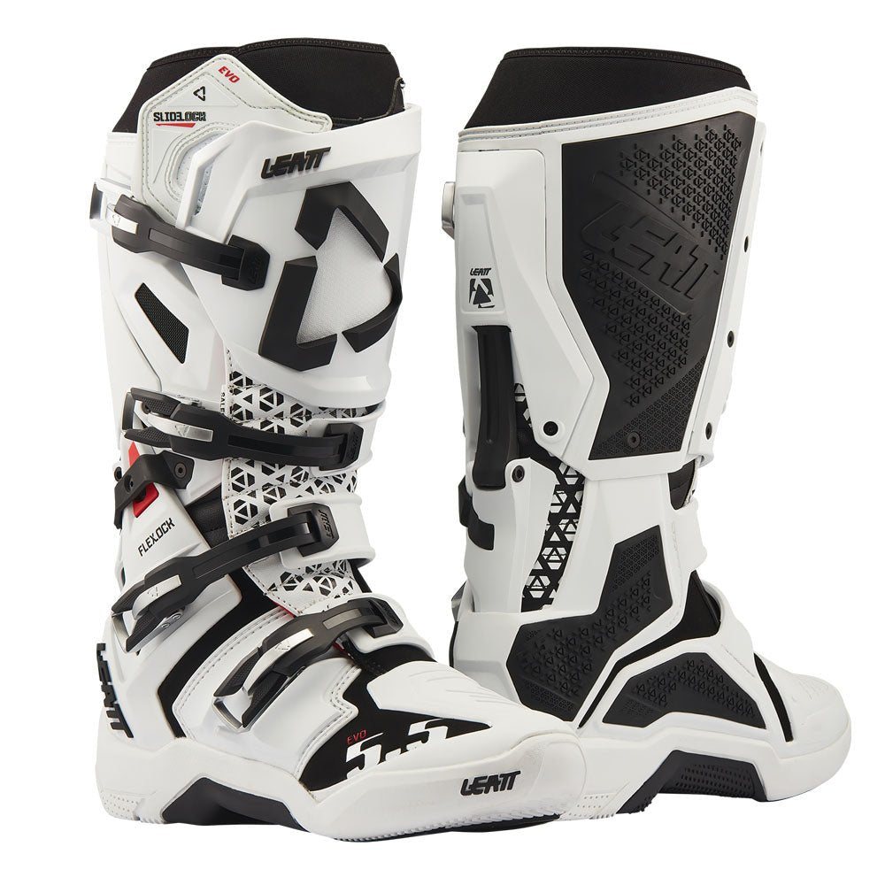 LEATT MOTOCROSS MX BOOT MOTO 5.5 FLEXLOCK EVO - WHITE - ACE Race Shop