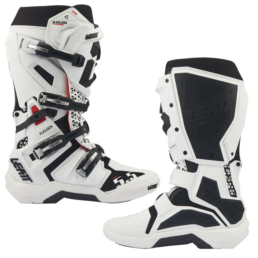 LEATT MOTOCROSS MX BOOT MOTO 5.5 FLEXLOCK EVO - WHITE - ACE Race Shop