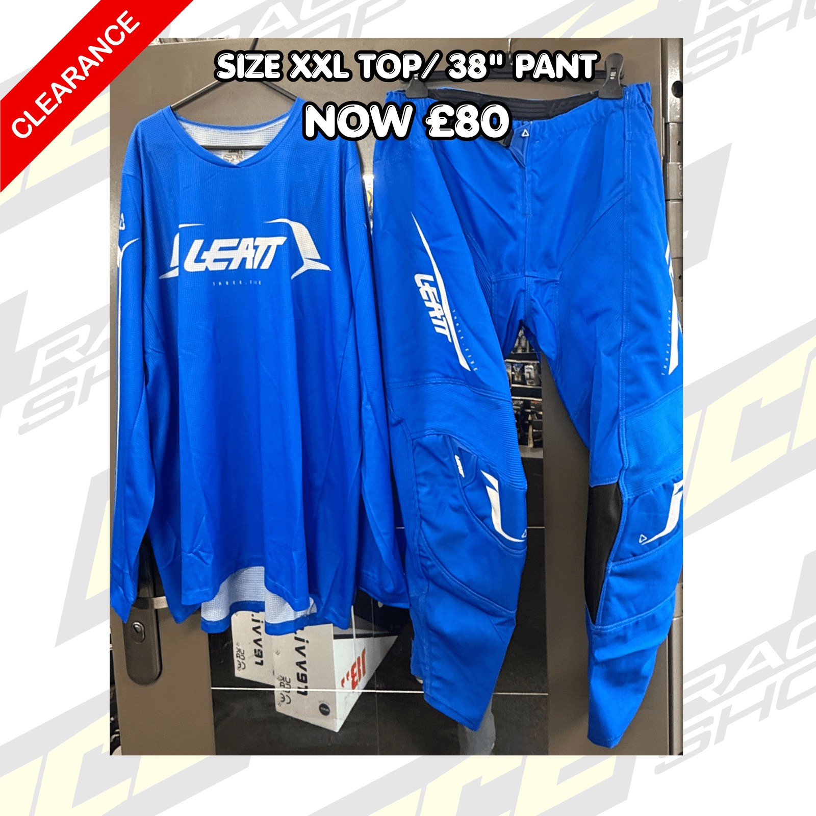 LEATT MOTOCROSS MX SHIRT & PANT KIT COMBO SALE CLEARANCE 3.5 BLUE XXL - ACE Race Shop