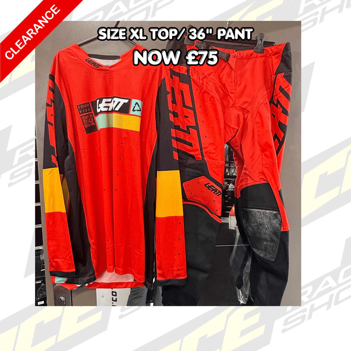 LEATT MOTOCROSS MX SHIRT & PANT KIT COMBO SALE CLEARANCE 4.5 RED - ACE Race Shop