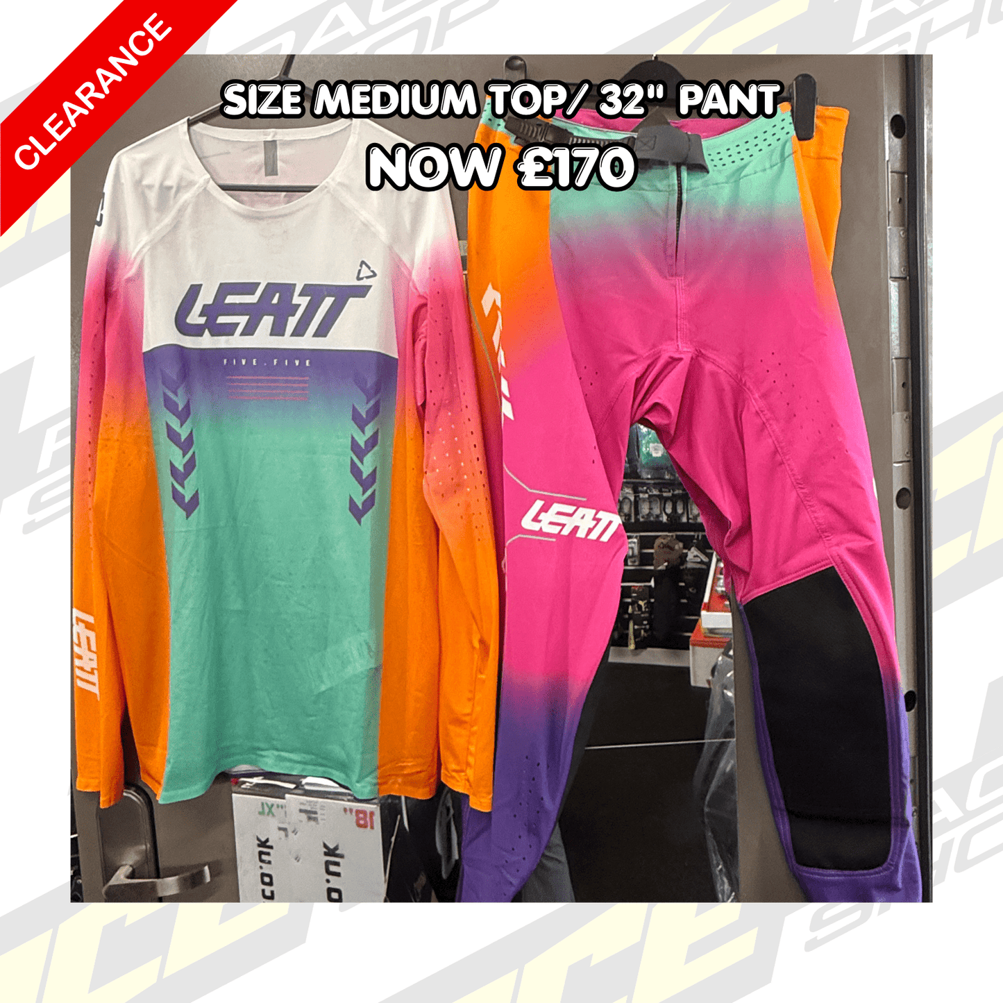 LEATT MOTOCROSS MX SHIRT & PANT KIT COMBO SALE CLEARANCE 5.5 2026 - ACE Race Shop