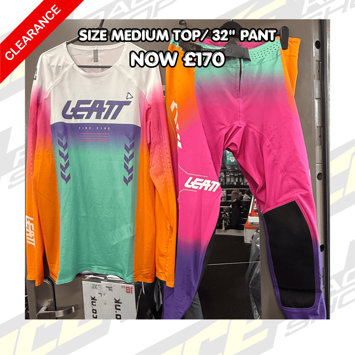 LEATT MOTOCROSS MX SHIRT & PANT KIT COMBO SALE CLEARANCE 5.5 2026 - ACE Race Shop