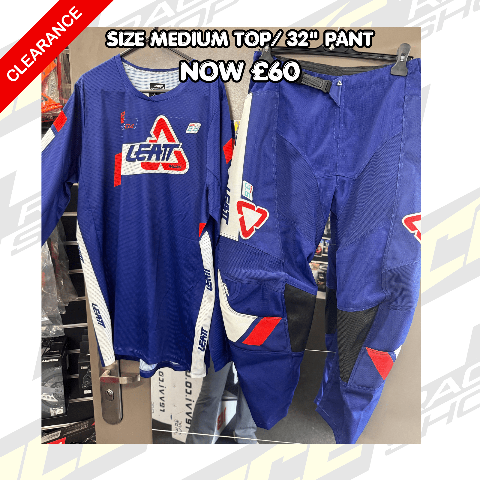 LEATT MOTOCROSS MX SHIRT & PANT KIT COMBO SALE CLEARANCE BLUE - ACE Race Shop