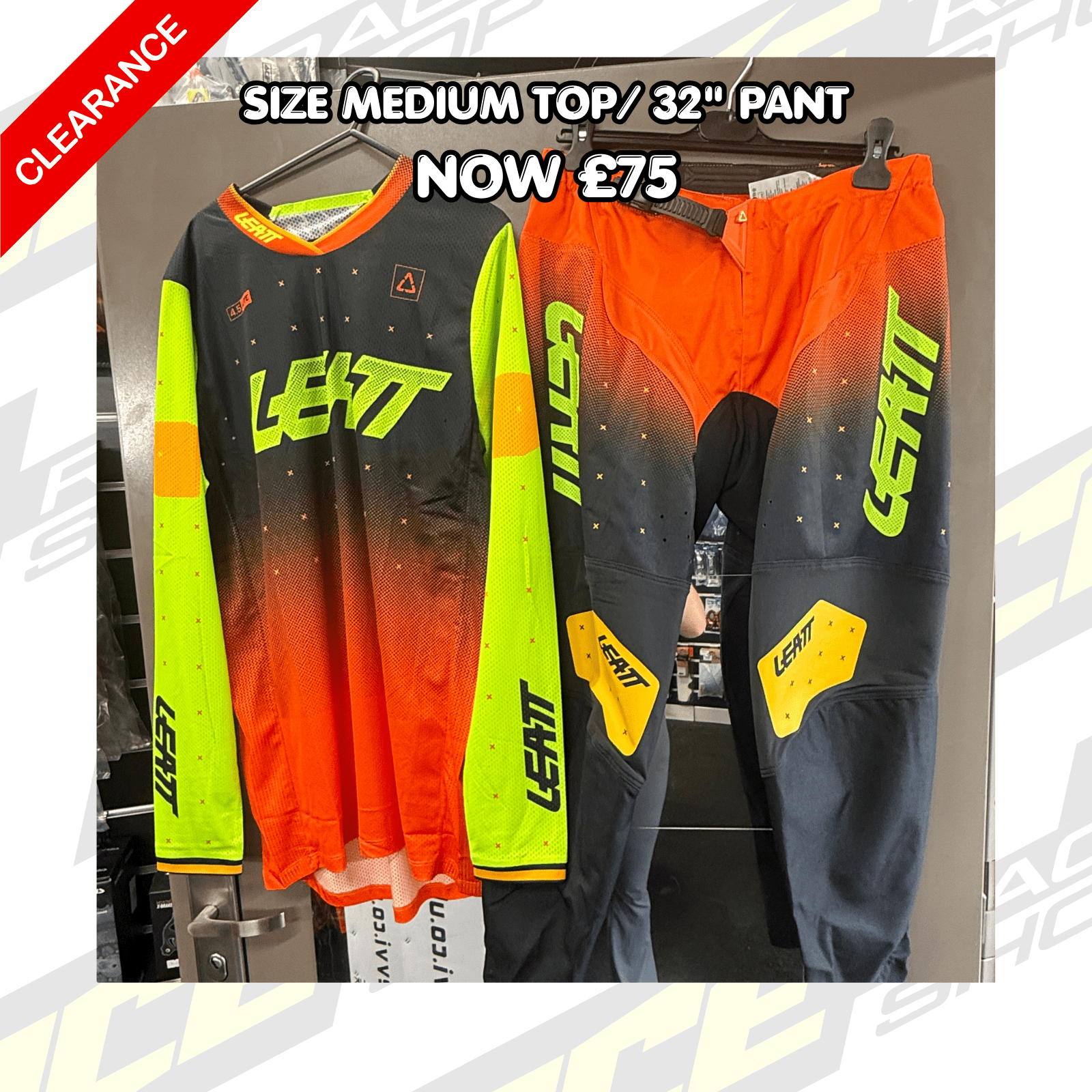 LEATT MOTOCROSS MX SHIRT & PANT KIT COMBO SALE CLEARANCE CITRUS - ACE Race Shop