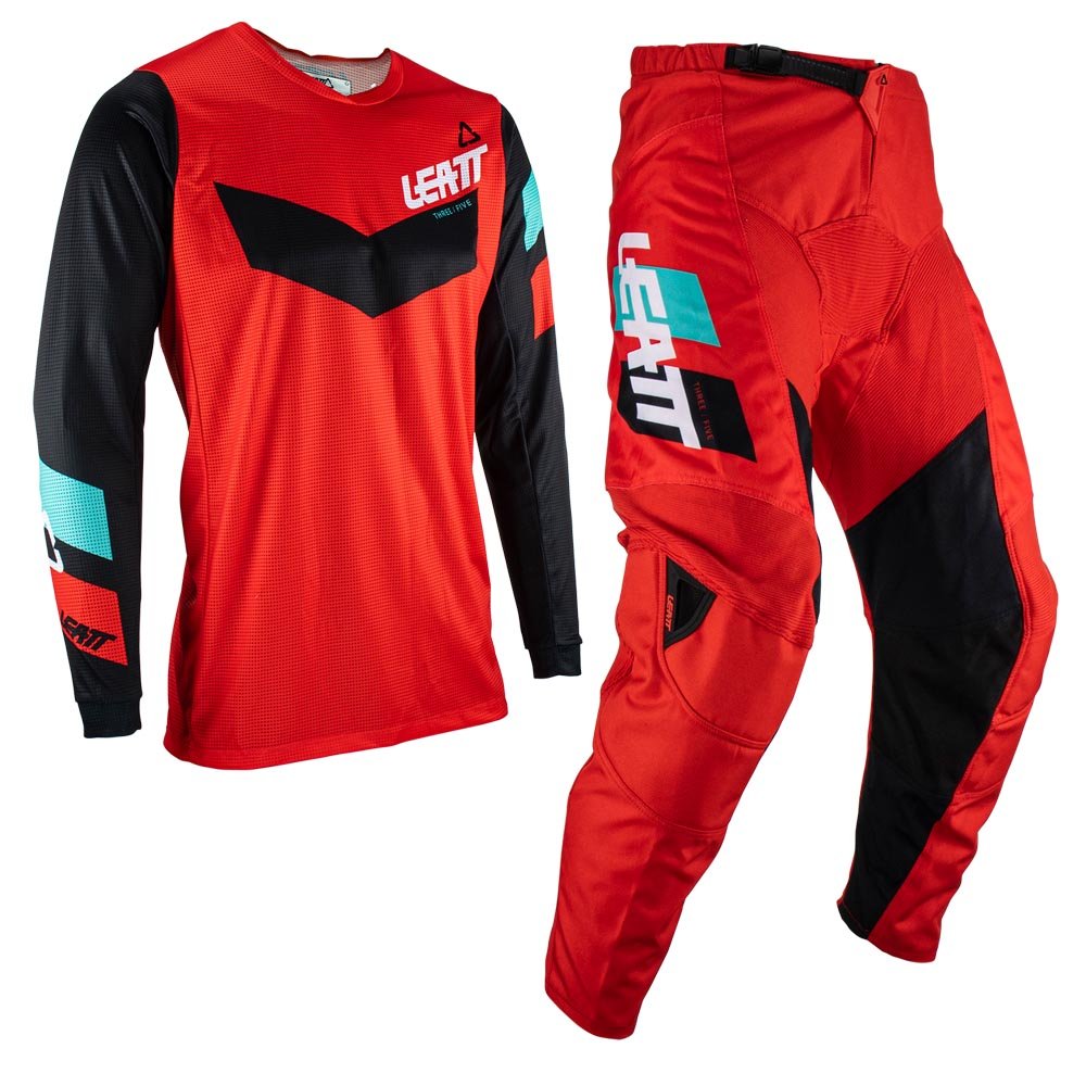 LEATT PANT AND SHIRT KIT YOUTH 3.5 RED 28/X - LARGE 150/160CM - ACE Race Shop