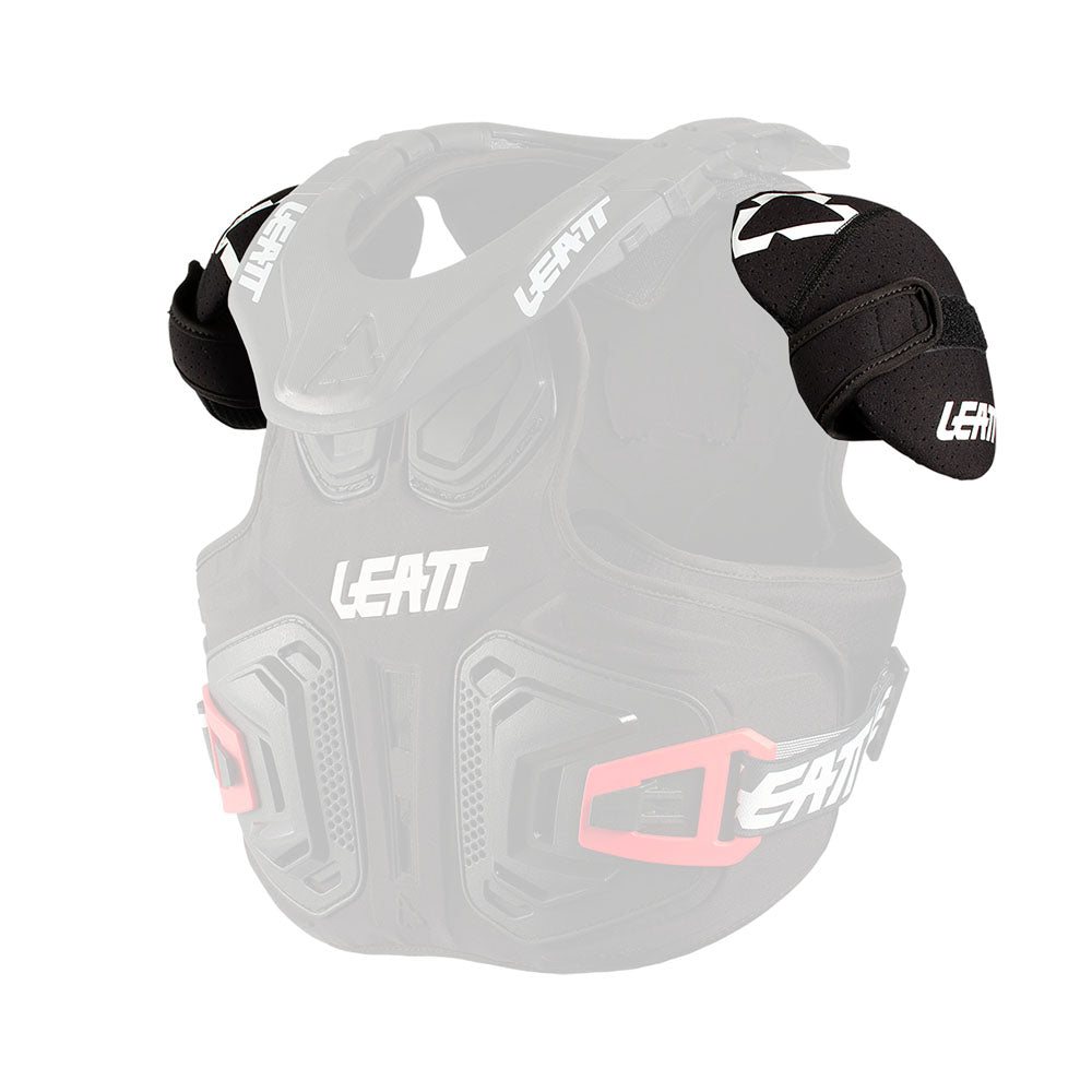 LEATT SHOULDER GUARDS FUSION 2.0 JUNIOR BLACK PAIR - ACE Race Shop