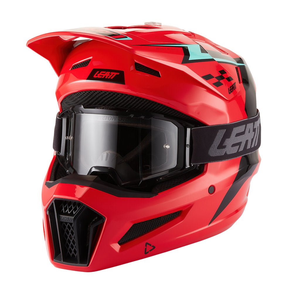 LEATT YOUTH KIDS MOTOCROSS ENDURO MX OFFROAD HELMET MOTO 3.5 - RED JUNIOR - ACE Race Shop
