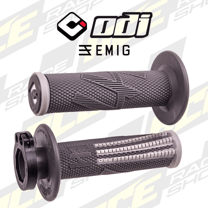 ODI EMIG2 PRO Lock On V2 Grip Graphite/Grey - ACE Race Shop