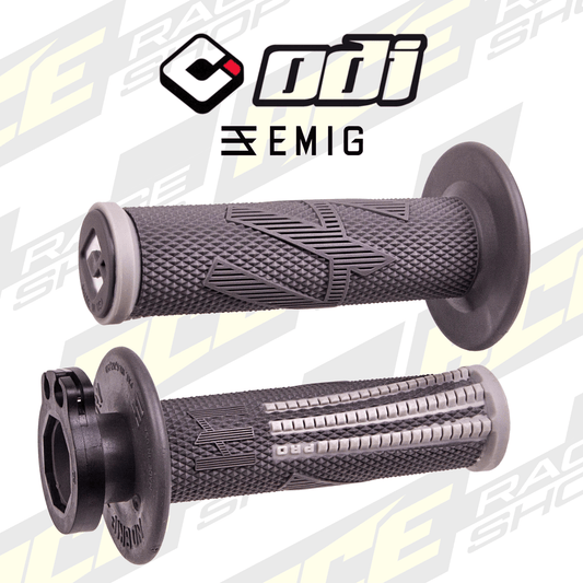 ODI EMIG2 PRO Lock On V2 Grip Graphite/Grey - ACE Race Shop