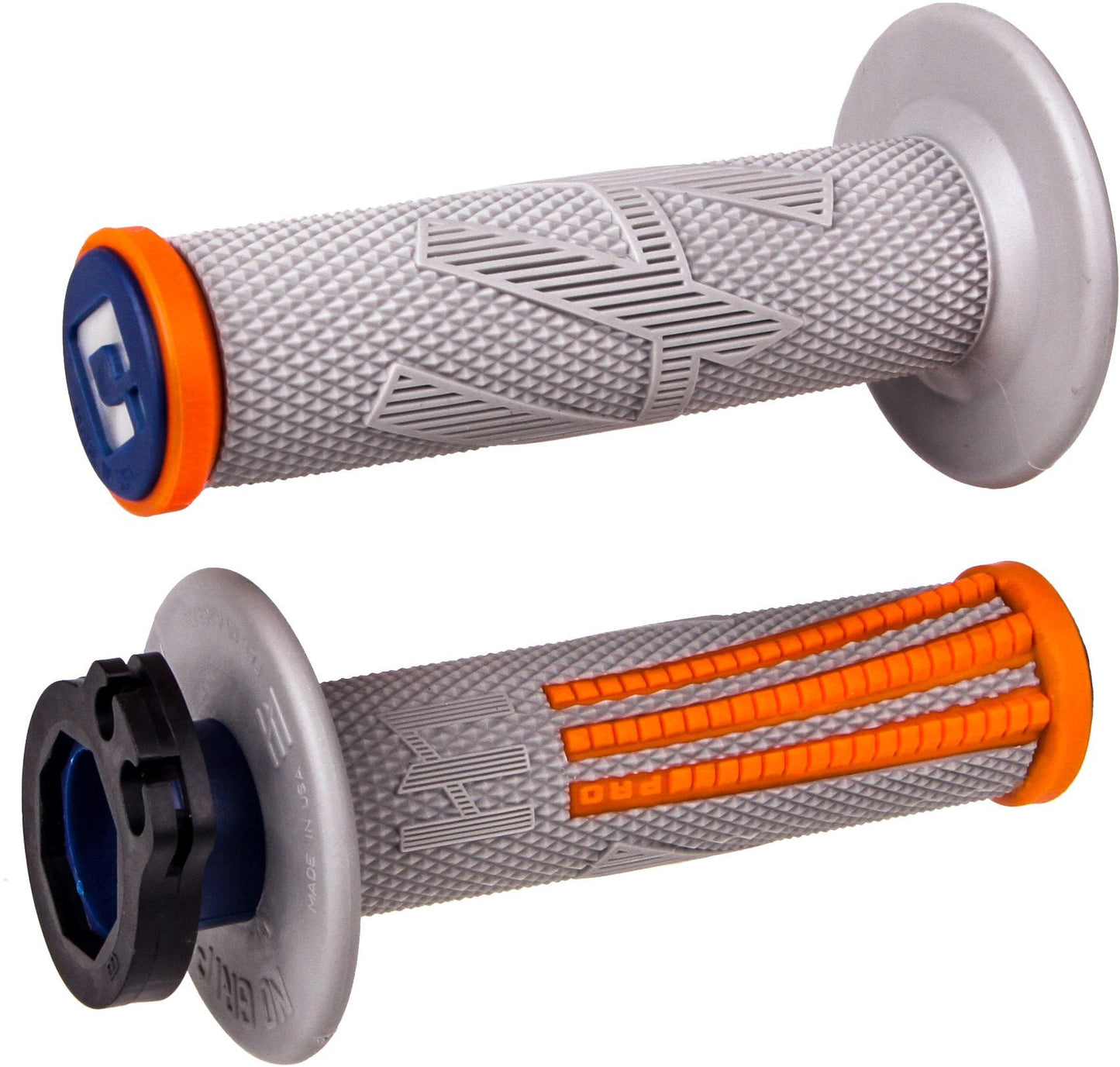 ODI EMIG2 PRO Lock On V2 Grip Gray/Orange - ACE Race Shop