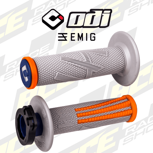 ODI EMIG2 PRO Lock On V2 Grip Gray/Orange - ACE Race Shop