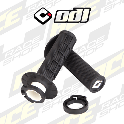 ODI Half Waffle MX Lock - On Grip Set - Black - ACE Race Shop