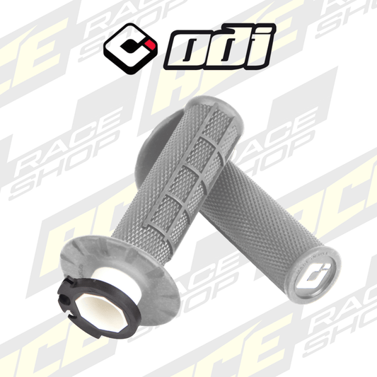 ODI Half Waffle MX Lock - On Grip Set - Grey Soft Compound - ACE Race Shop