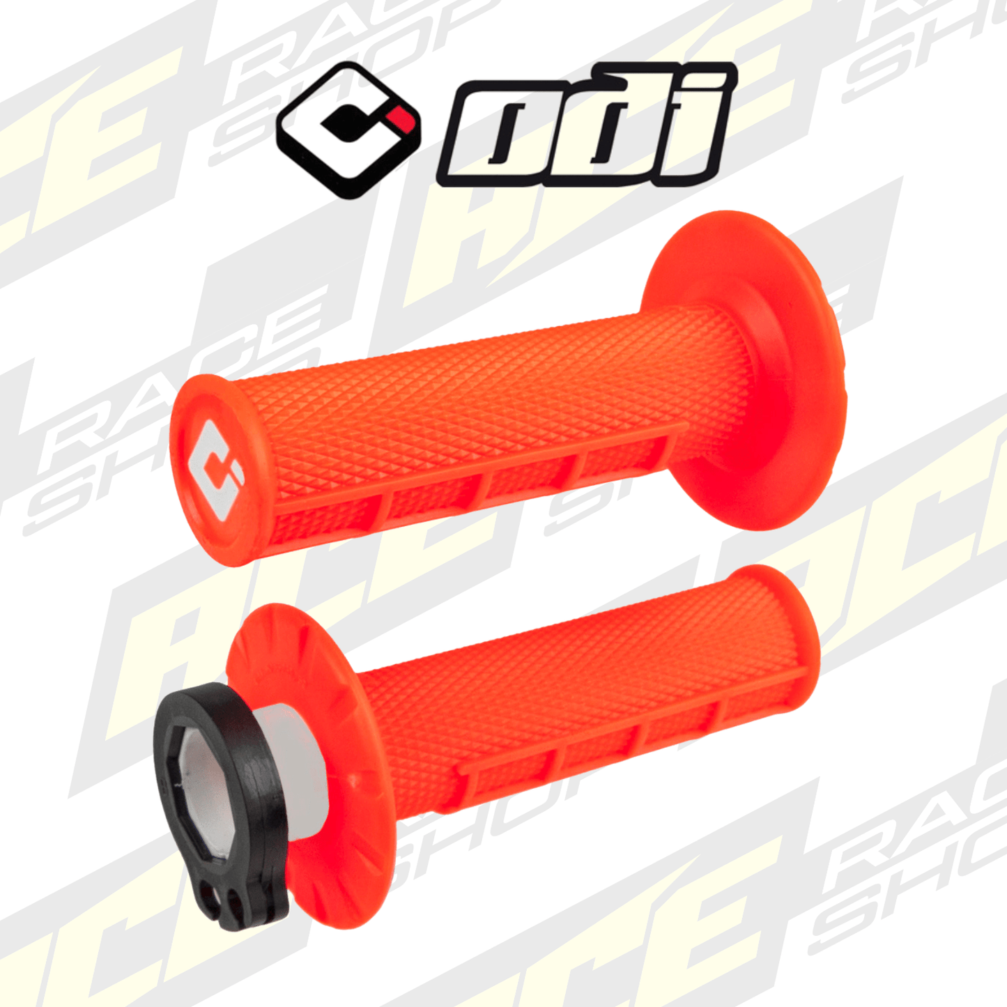ODI Half Waffle MX Lock - On Grip Set - ORANGE - ACE Race Shop