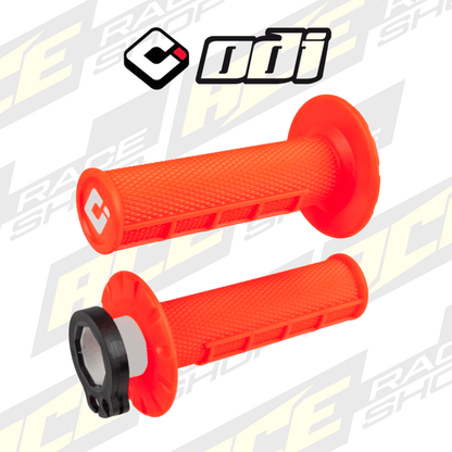 ODI Half Waffle MX Lock - On Grip Set - ORANGE - ACE Race Shop
