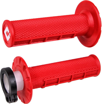 ODI Half Waffle MX Lock - On Grip Set Red - ACE Race Shop