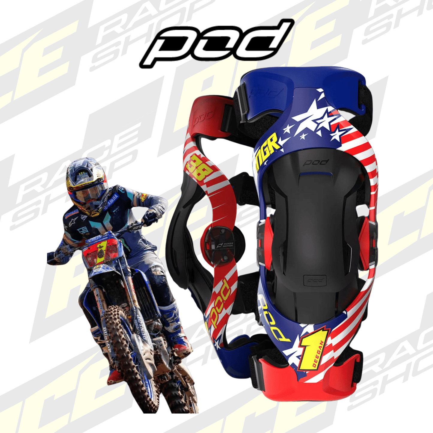 POD K4 2.0 Knee Braces - Danger Boy Deegan Limited Edition - Motocross & Enduro - ACE Race Shop