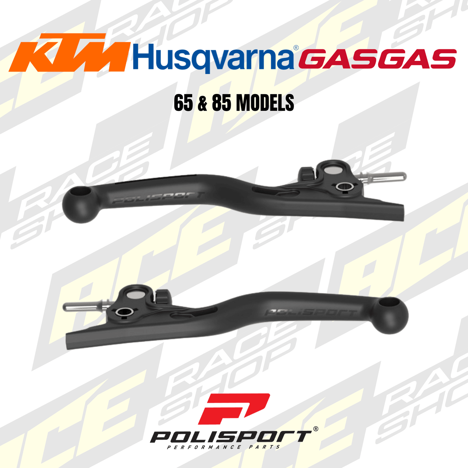 POLISPORT APT FLEXI LEVER KIT KTM/HQV/GAS SX65 - 85 14 - 26, TC65 - 85 14 - 26, MC65 - 85 21 - 26 - ACE Race Shop
