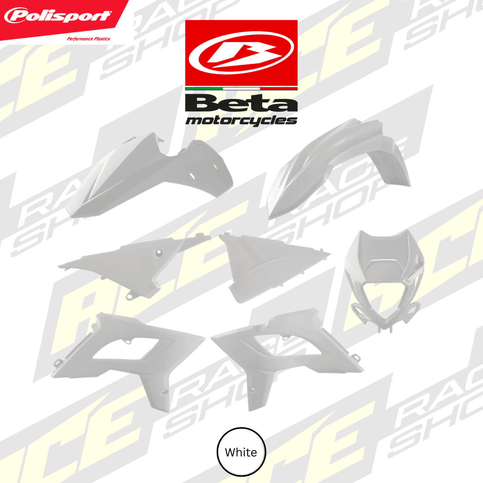 POLISPORT BOX KIT BETA 250 - 520RR 2T+4T 13 - 17 RESTYLING KIT (2022 SHAPE) - ACE Race Shop