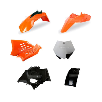 POLISPORT BOX KIT KTM SX65 12 - 15 ORANGE/WHITE OEM - ACE Race Shop