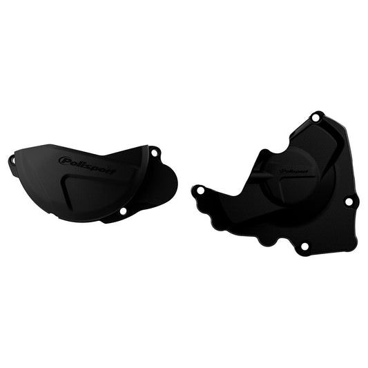 POLISPORT CLUTCH & IGNITION COVER PROTECTOR HONDA CRF250R 10 - 17 BLACK - ACE Race Shop