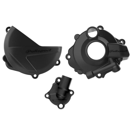 POLISPORT CLUTCH & IGNITION COVER PROTECTOR HONDA CRF250R 18 - 23 BLACK - ACE Race Shop