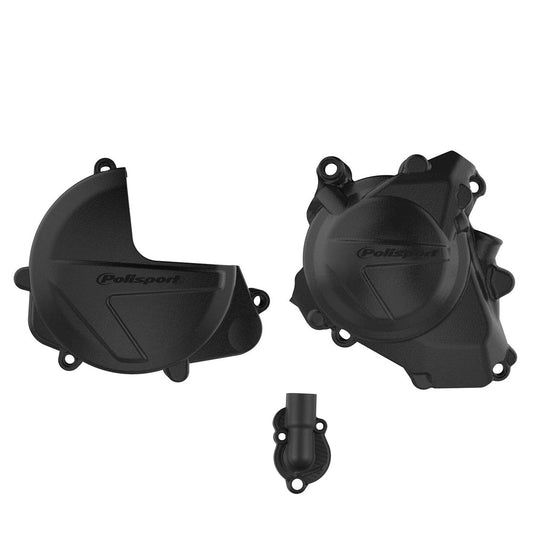 POLISPORT CLUTCH & IGNITION COVER PROTECTOR HONDA CRF450R/RX 17 - 24 BLACK - ACE Race Shop