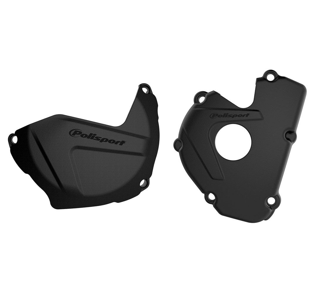 POLISPORT CLUTCH & IGNITION COVER PROTECTOR KAWASAKI KX250F 17 - 20 BLACK - ACE Race Shop