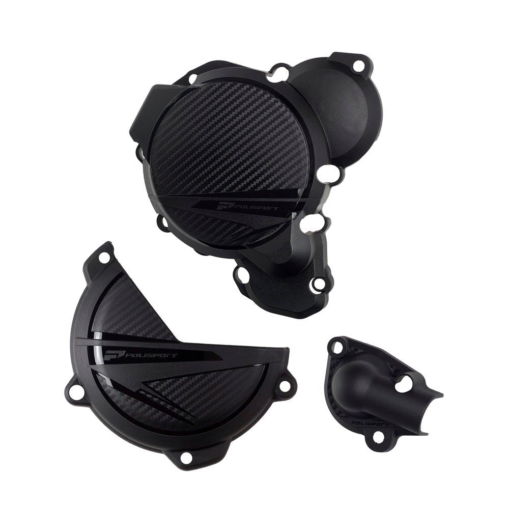 POLISPORT CLUTCH & IGNITION COVER PROTECTOR KTM SX250 23 - 24 BLACK - ACE Race Shop