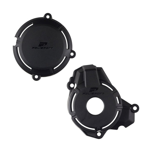 POLISPORT CLUTCH & IGNITION COVER PROTECTOR SHERCO SE - F250 - 300 24 - 25 BLACK - ACE Race Shop